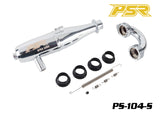 PS-104-S, 1/8 Buggy Exhaust Pipe(EFRA 2202), Silver Plated