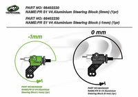 PR S1 V4 Aluminium Steering Block (0 mm) (1pr)