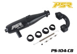 PS-104-CB, 1/8 Buggy Exhaust Pipe(EFRA 2202), Ceramic Black
