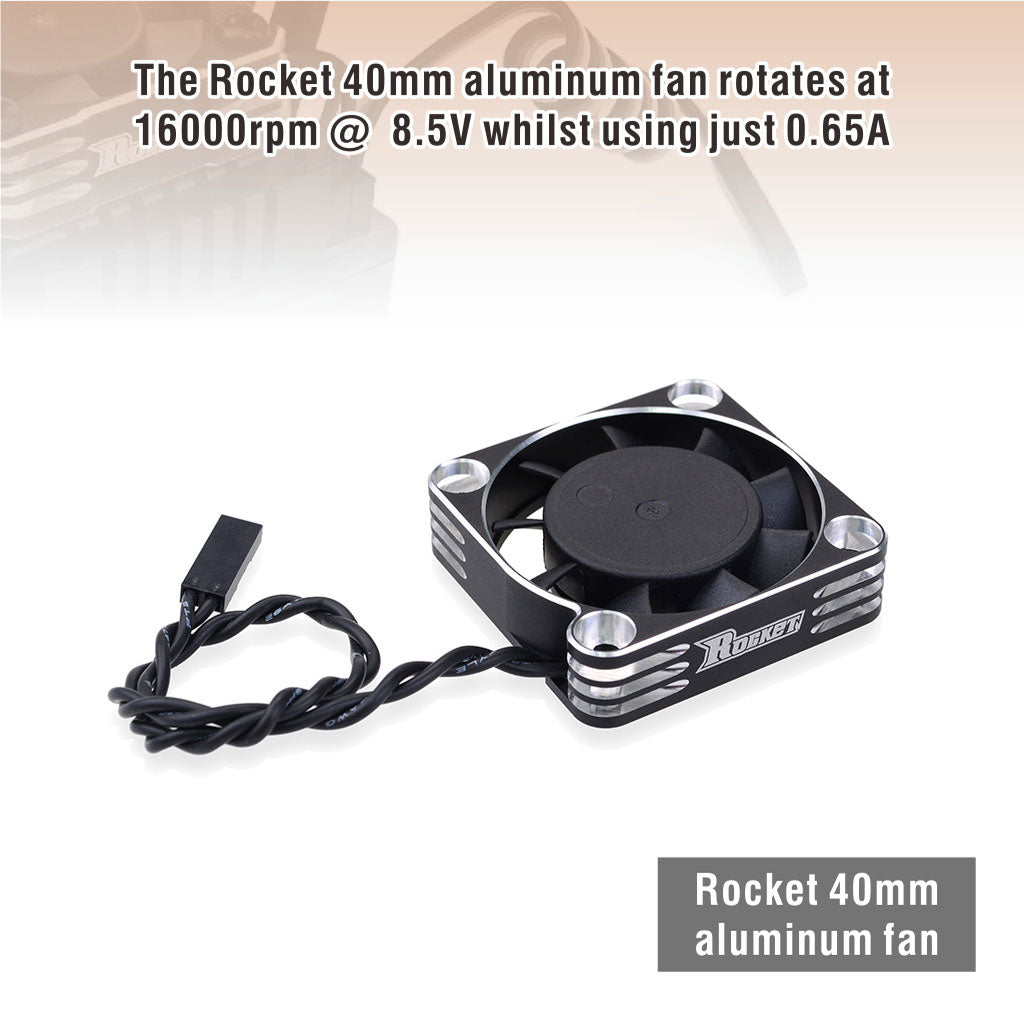 ROCKET ALUMINUM 40X40X10 16000RPM COOLING FAN (SILVER&BLACK) FOR MOTOR ...