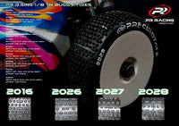 2027-Super Soft white white wheels and "BLUE" Insert  Closed Cell * 2pcs (25 Degree)